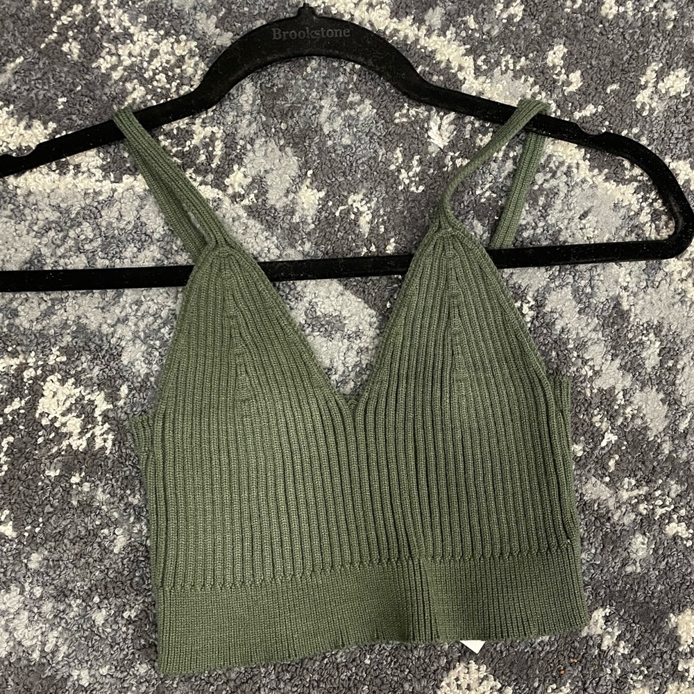 Green knit bralette